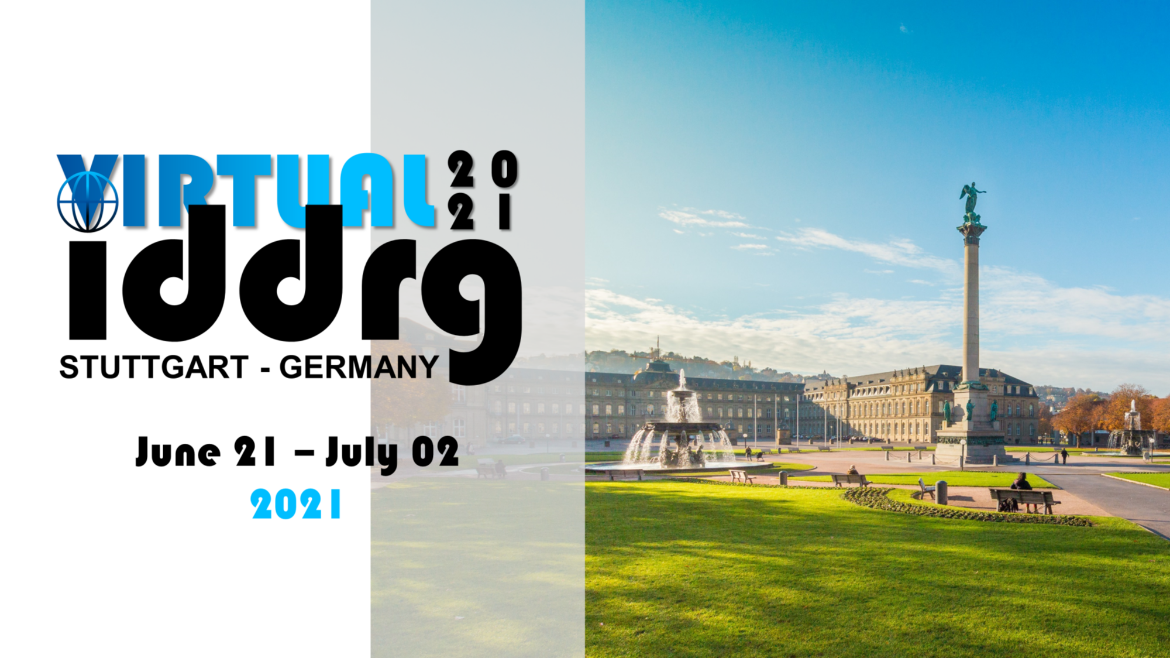 Logo for the IDDRG 2021 with Schlossplatz Stuttgart in the background